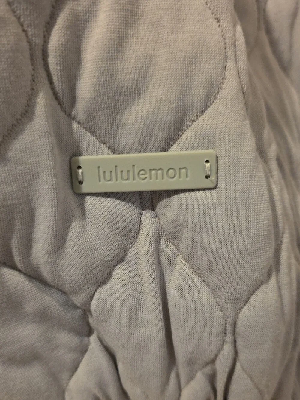 Lululemon Quilted Cropped Bomber Jacket - Light Gray/Taupe Size 6